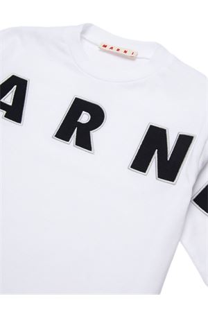 t-shirt in cotone bianco MARNI KIDS | M01733M00RF0M100